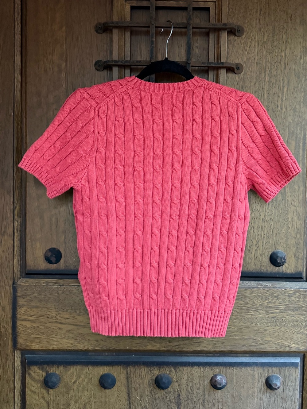 Ralph Lauren Dark Coral Cable Knit Short Sleeve Sweater Size S, M - Picture 6 of 6